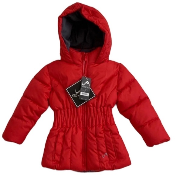 (NWT) Vertical9 Toddler Girl‘s Red Hooded Puffer Jacket, Size: 2T - Picture 3 of 17